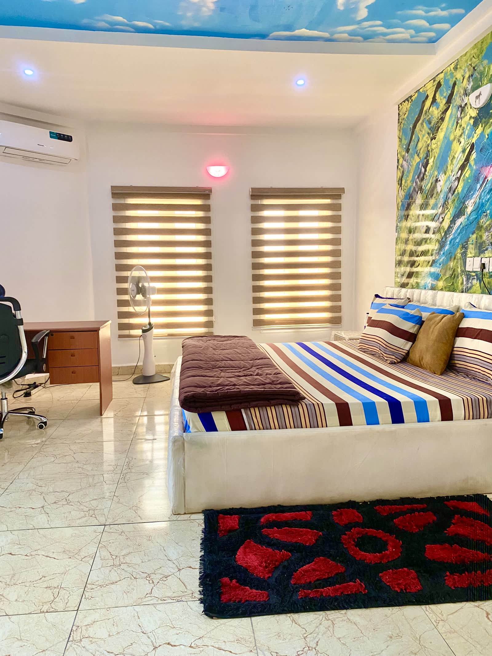 Bedroom with Art Wall